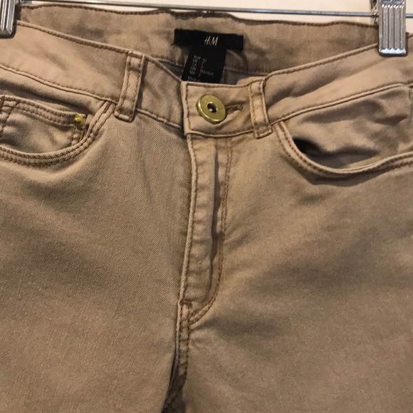 H&M taupe denim jean leggings size 2 - Picture 3 of 8